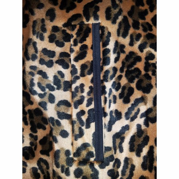 Plus Size Black Reversible Leopard Print faux Fur Coat 1X - Picture 10 of 11